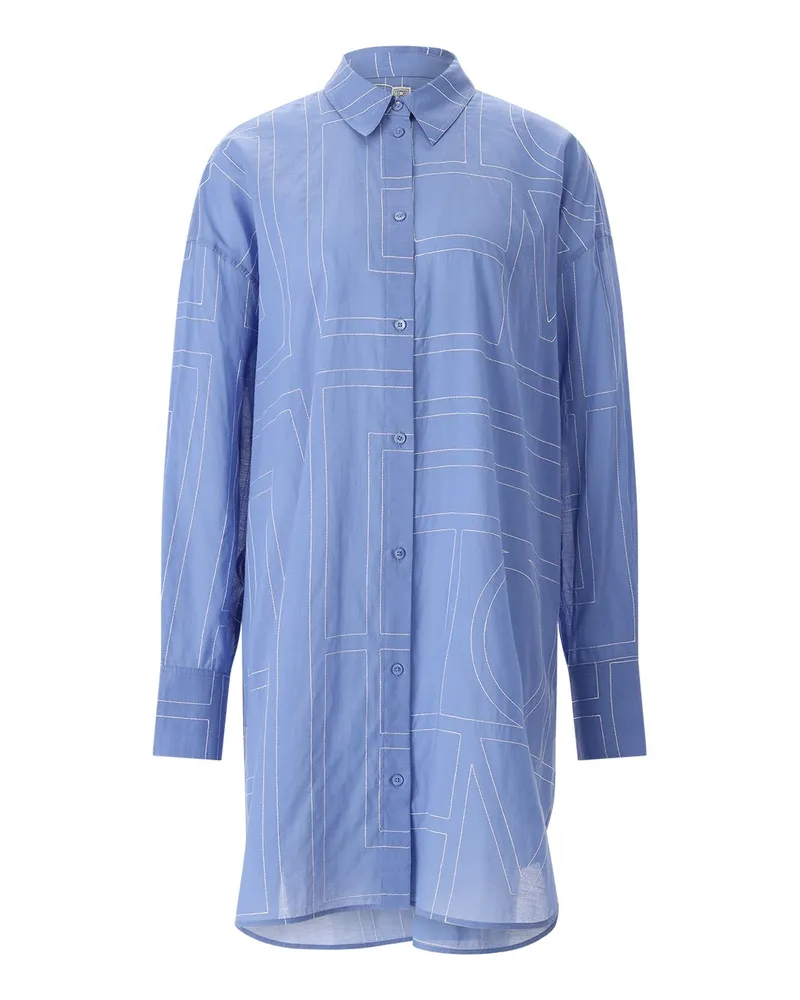 Totême Blusenkleid aus Bio-Baumwollmix Blau