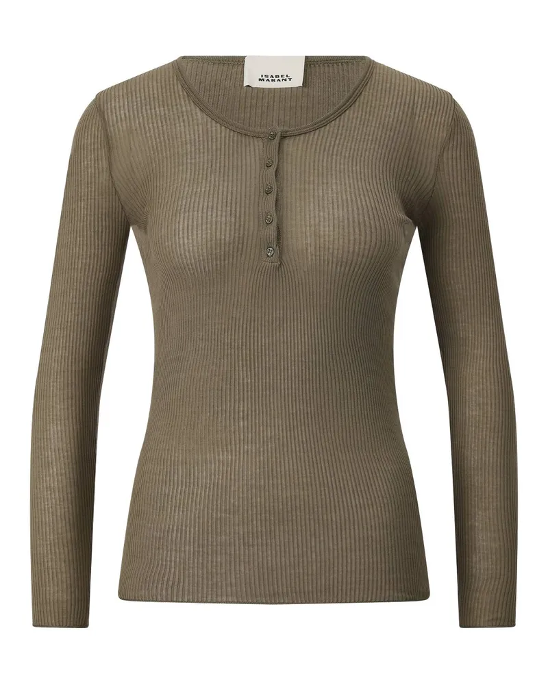 Isabel Marant Figurbetontes Langarmshirt Lamylic Grün