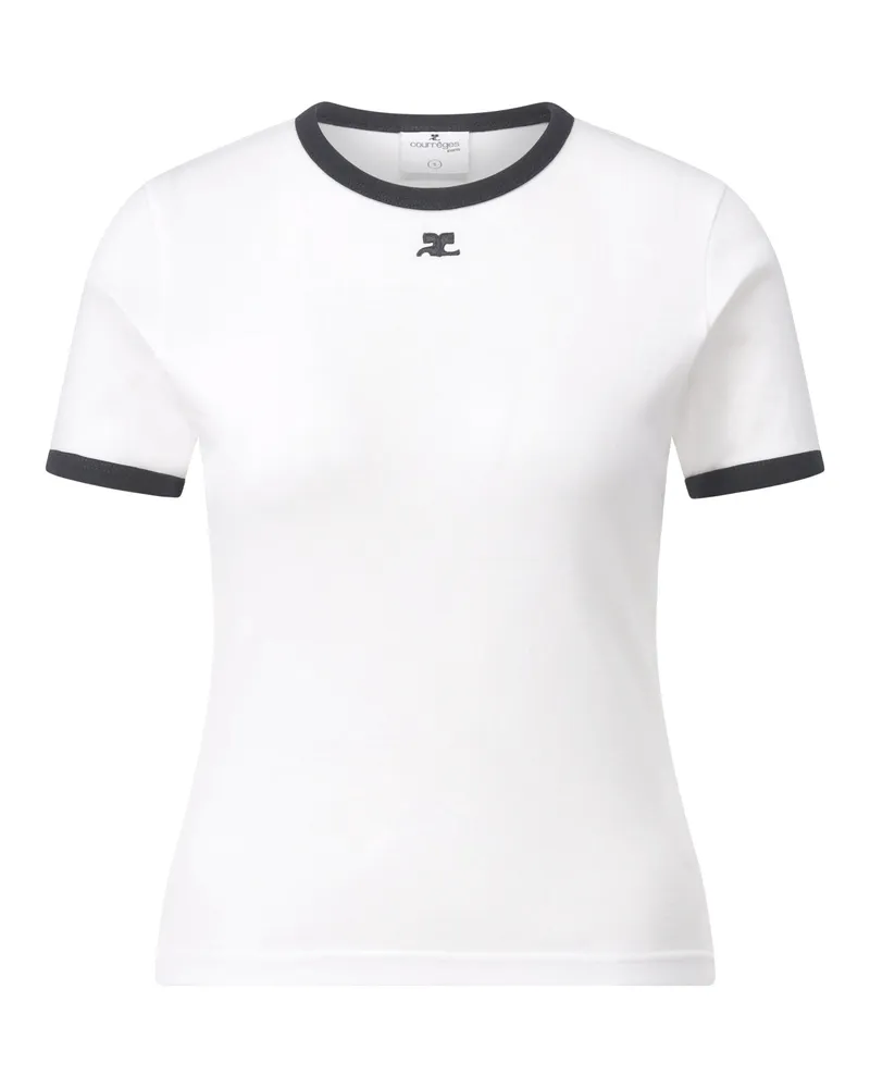 Courrèges T-Shirt mit Logo Weiß