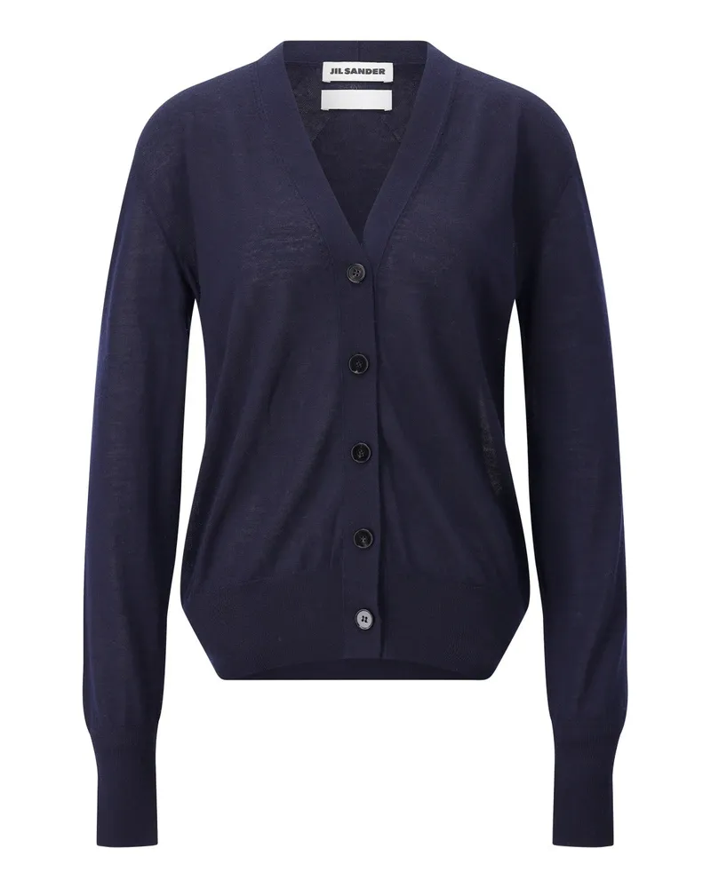 Jil Sander Strickjacke aus Kaschmir Dunkelblau