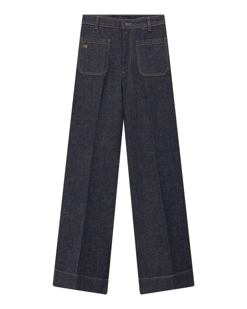 Victoria Beckham Wide Leg Jeans Alina Dunkelblau