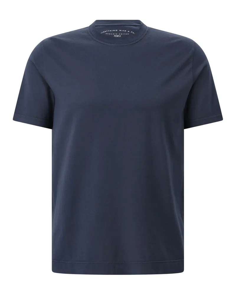 Fedeli T-Shirt aus Baumwolle Dunkelblau