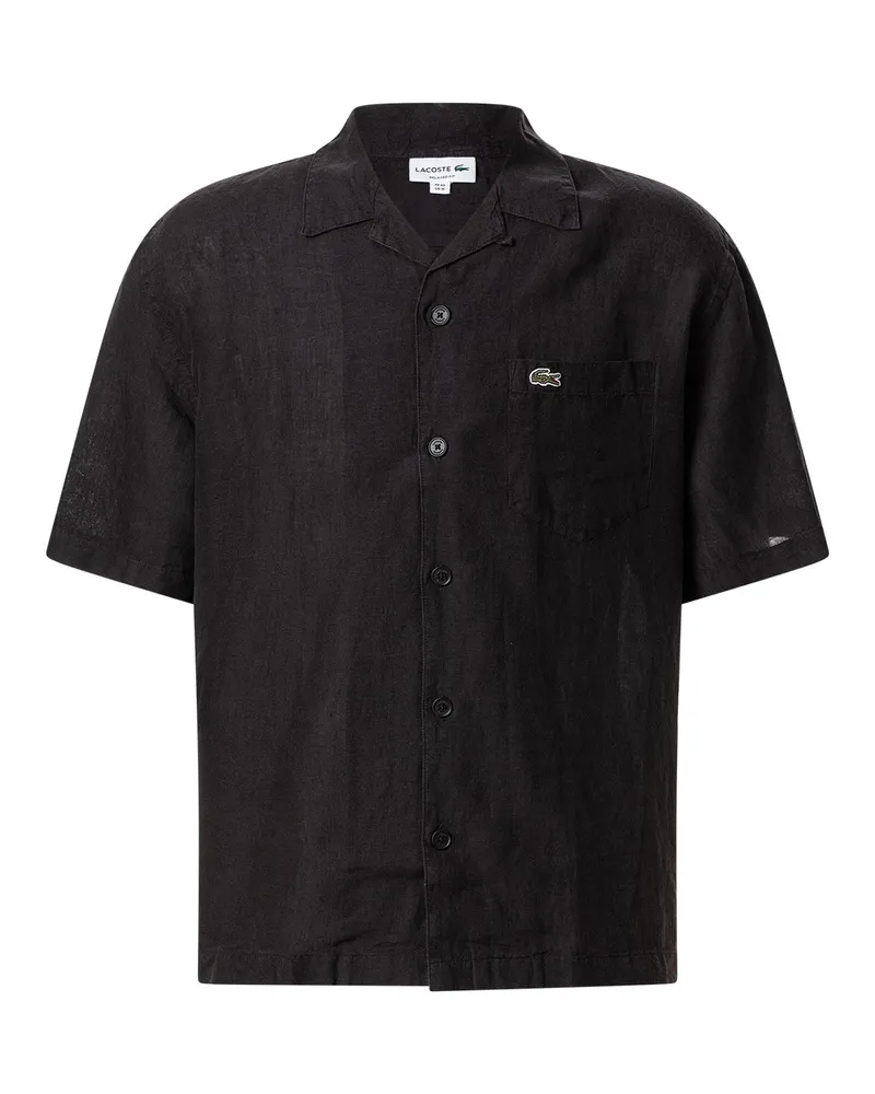 Lacoste Relaxed-Fit Hemd aus Leinen Dunkelbraun