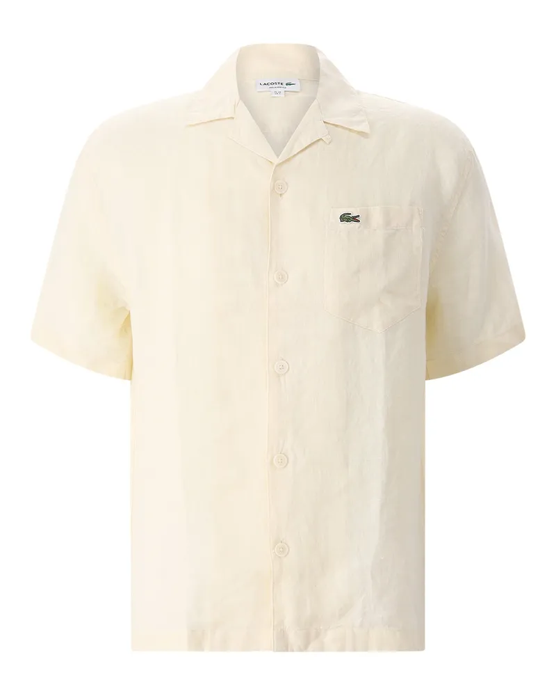 Lacoste Relaxed-Fit Hemd aus Leinen Dunkelbraun