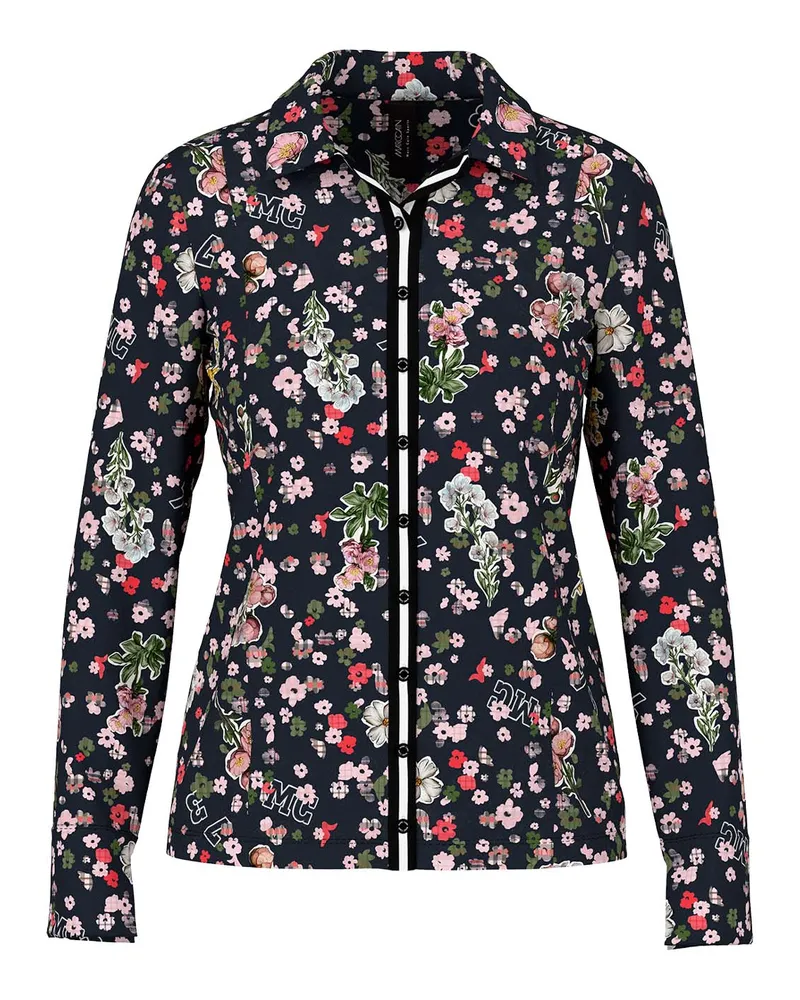 Marc Cain Bluse mit Allover-Print Schwarz