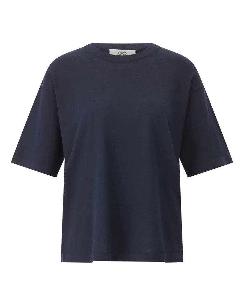 SMINFINITY Oversized Shirt aus Leinen-Baumwoll-Mix Dunkelblau