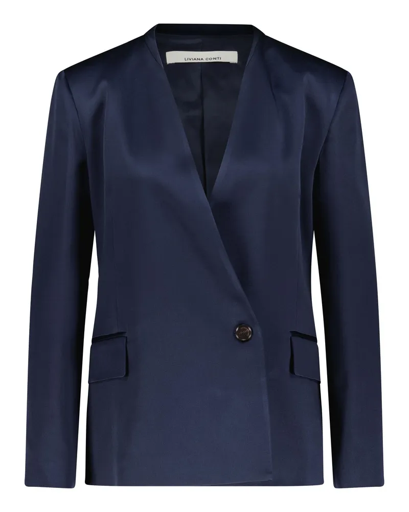 Liviana Conti Blazer aus Satin Dunkelblau