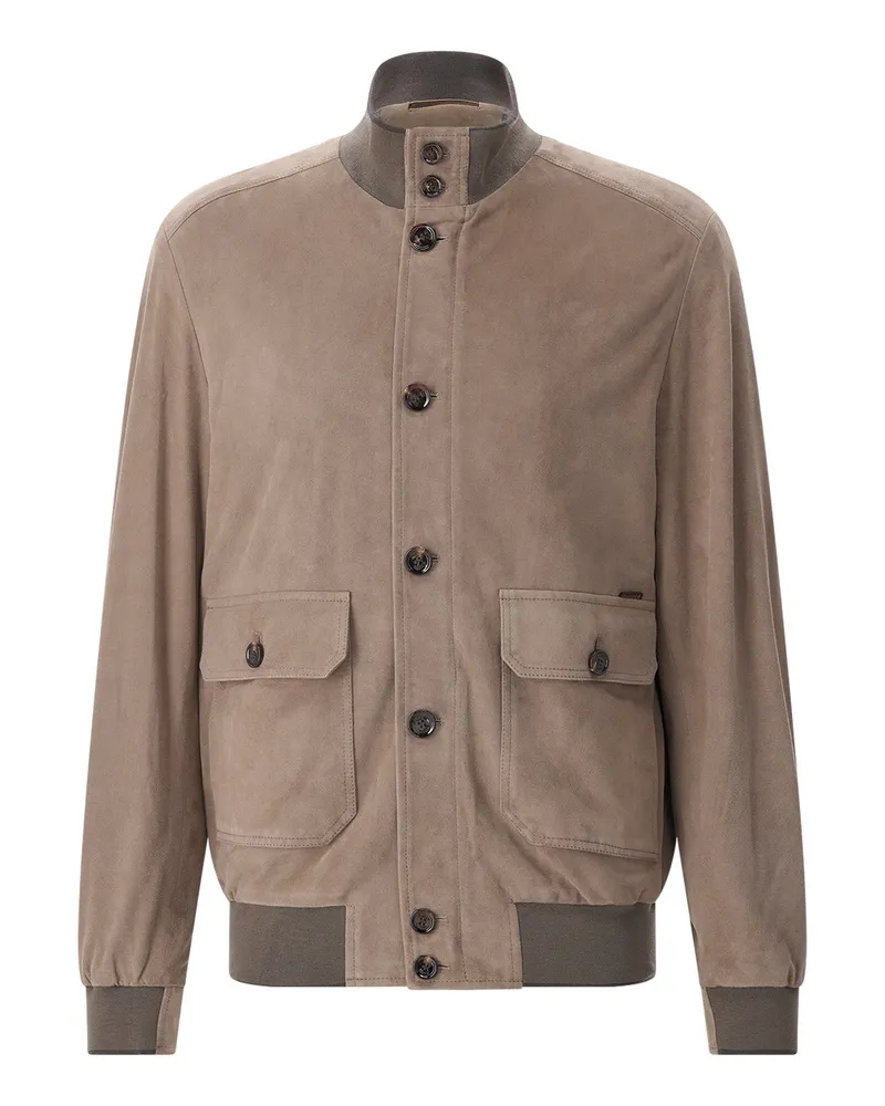 MOORER Jacke Carlos aus Veloursleder Braun