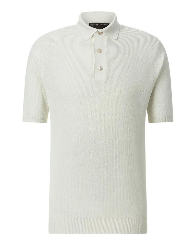 Filippo de Laurentiis Poloshirt aus Crêpe-Baumwolle Creme