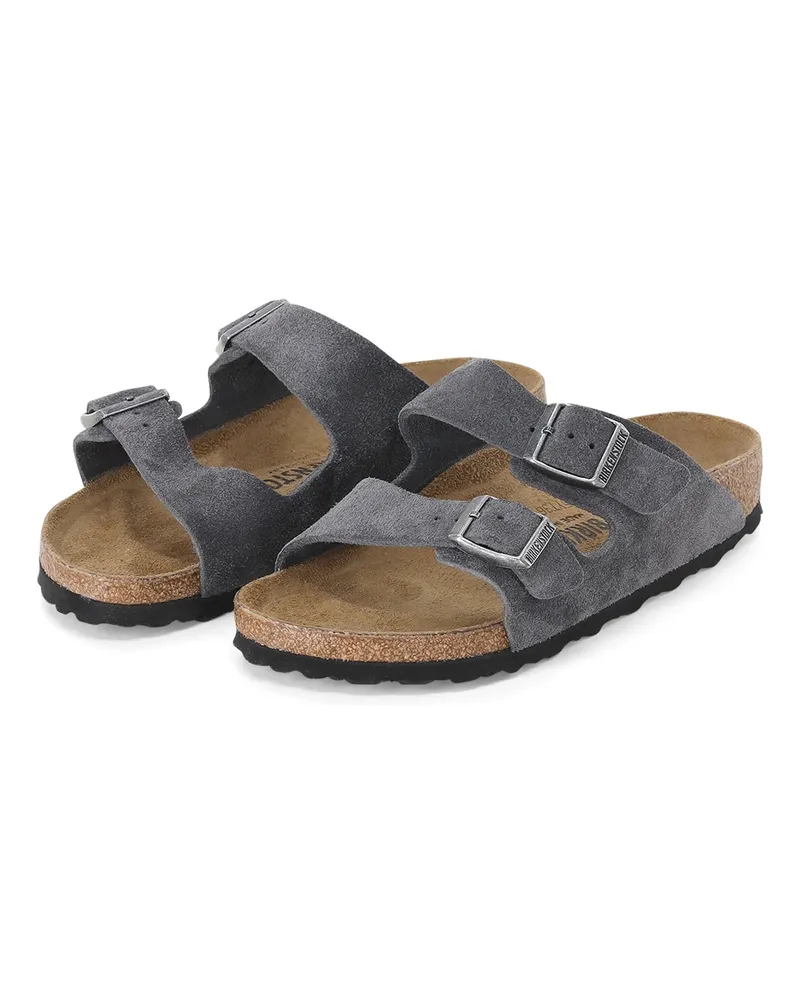 Birkenstock Sandalen aus Veloursleder Anthrazit