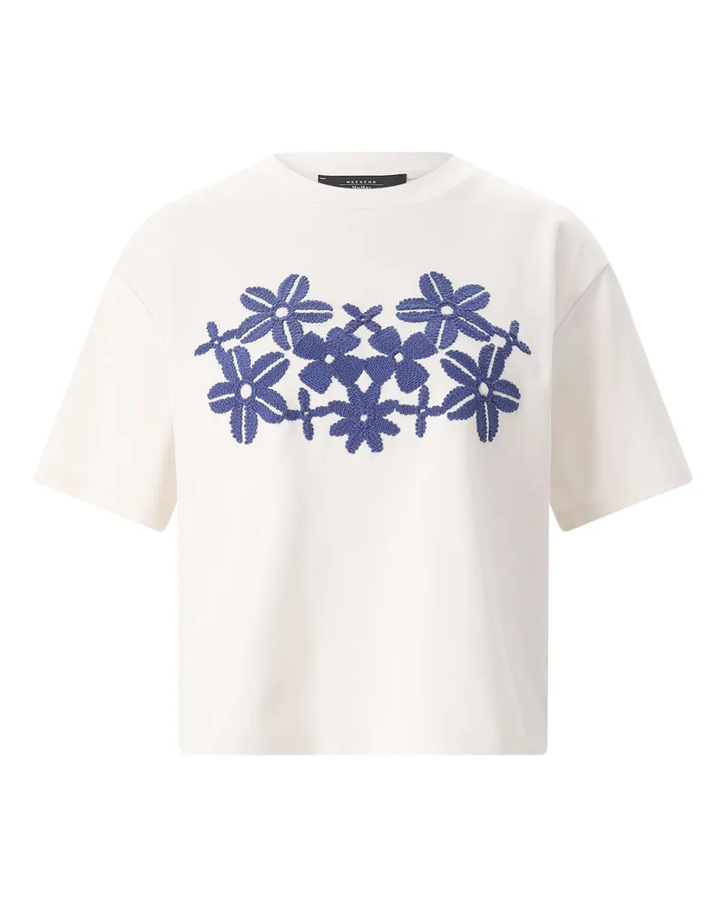 Max Mara T-Shirt Sabato aus Baumwolle Creme