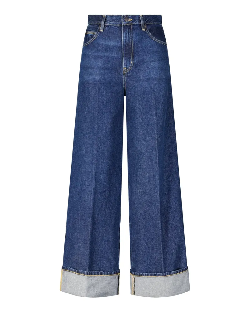 Frame Denim Jeans The Cuffed Wide Blau
