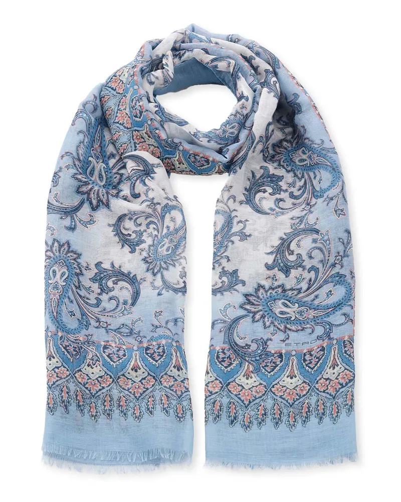 Etro Schal mit Paisley-Muster Hellblau
