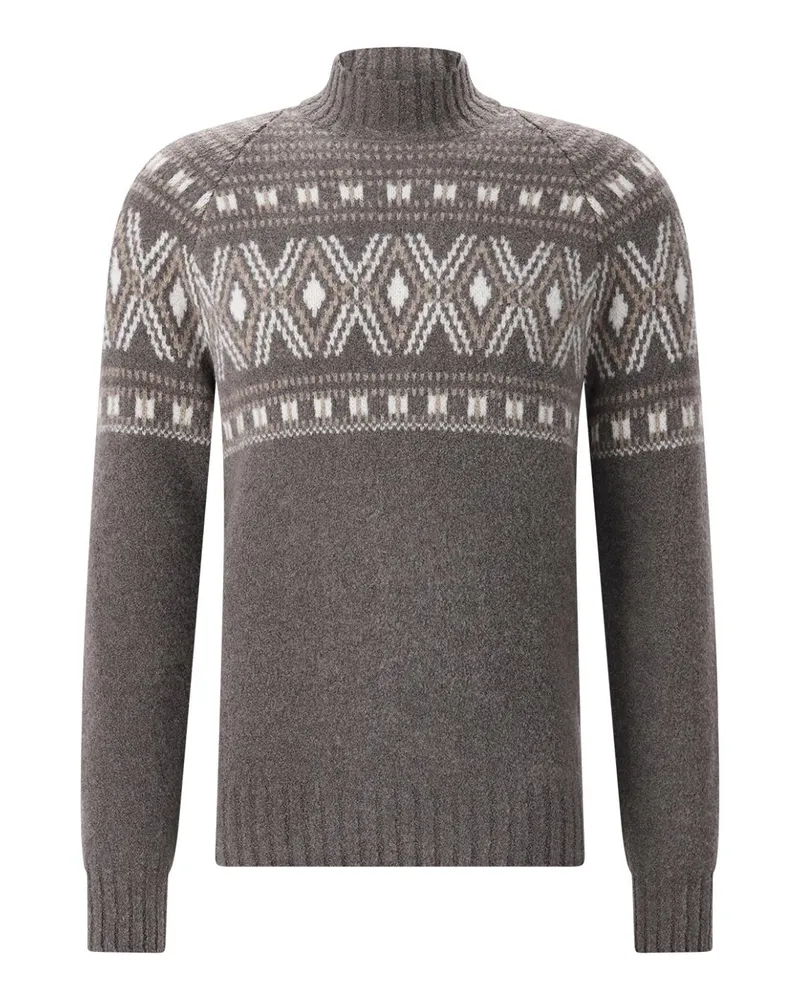 Gran Sasso Pullover aus Schurwolle-Mix Hellbraun