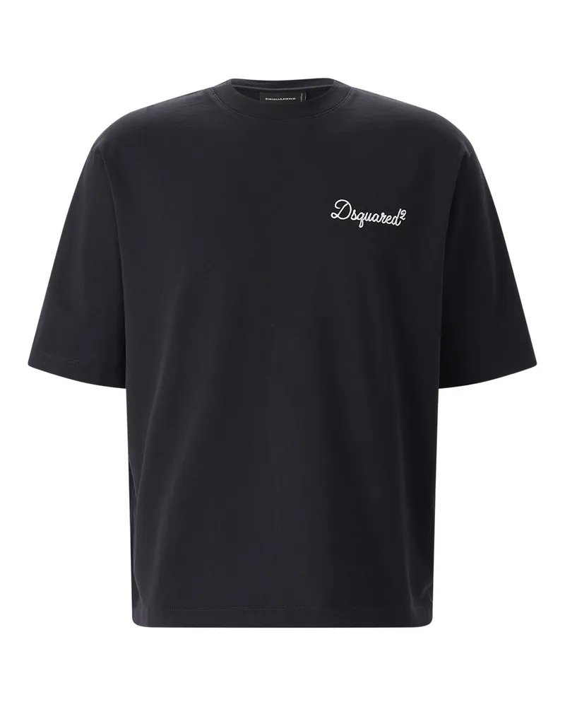 Dsquared2 T-Shirt mit Logo-Stickerei Schwarz