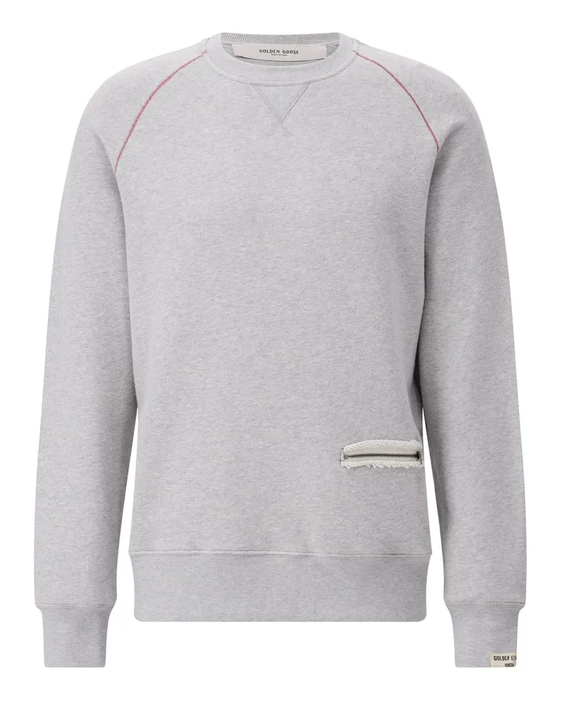 Golden Goose Sweatshirt mit Kontrastnaht Grau
