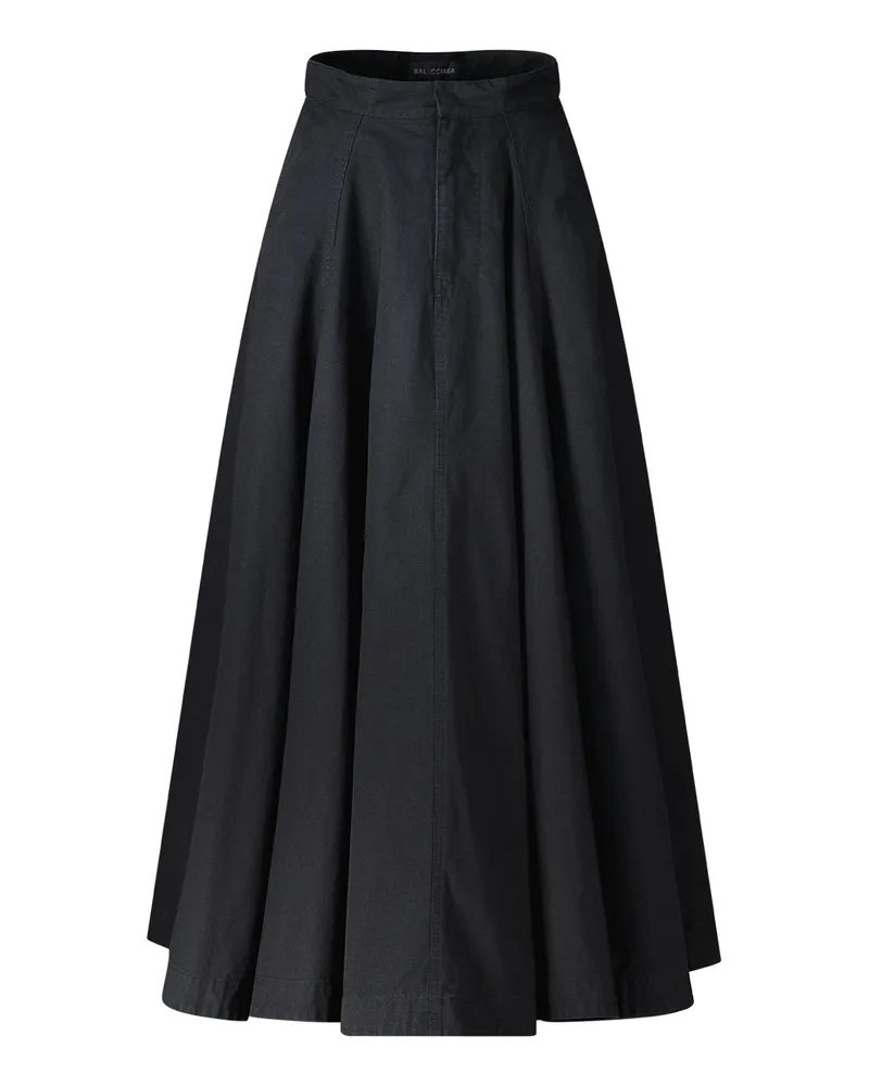 Balenciaga Midirock aus Baumwolle Schwarz
