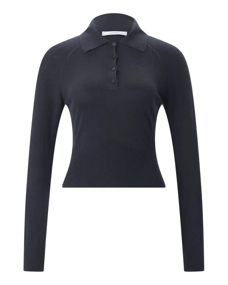 Givenchy Poloshirt aus Baumwolle & Seide Navy