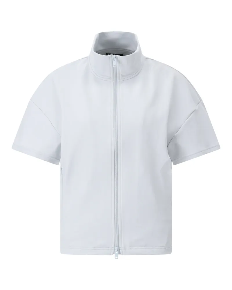 Y-3 Kurzarm-Jacke mit Mesh-Detail Hellblau