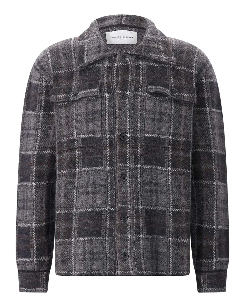 Roberto Collina Strickjacke aus Alpaka-Woll-Mix Grau