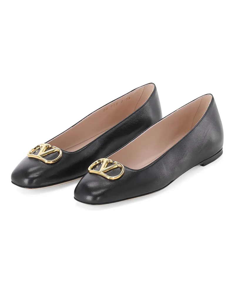Valentino Garavani Ballerinas aus Leder Schwarz