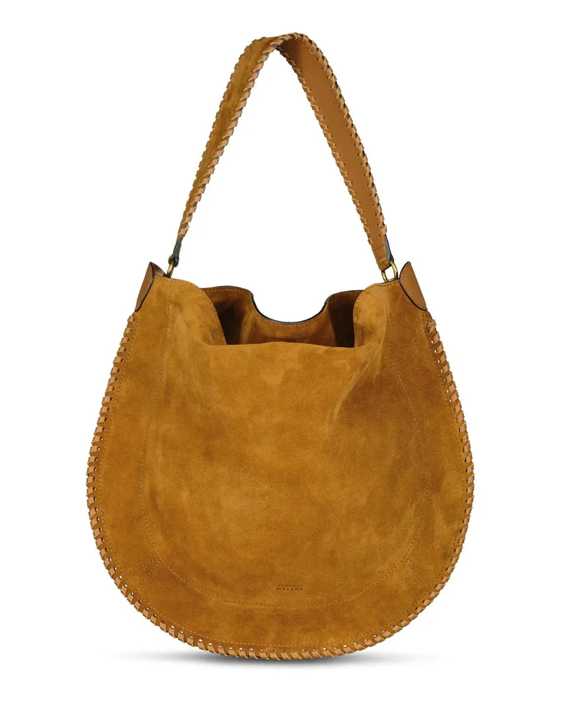 Isabel Marant Tasche Oskan Hobo aus Veloursleder Hellbraun
