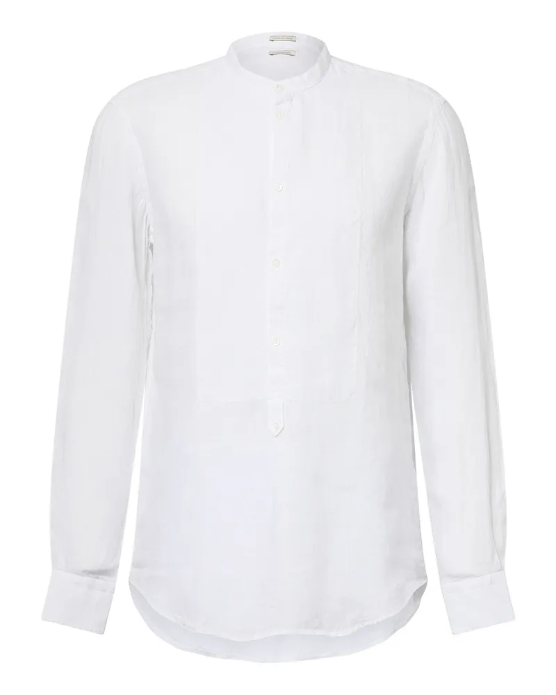 Massimo Alba Hemd aus Leinenmix Weiß