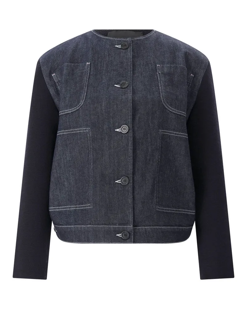 Fabiana Filippi Jacke aus Denim und Strick Navy