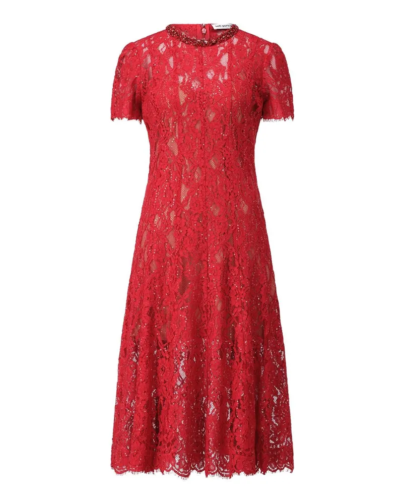 Self-Portrait Abendkleid aus Spitze Rot