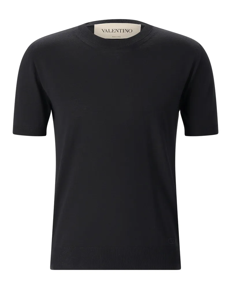 Valentino Garavani T-Shirt aus Wolle Schwarz