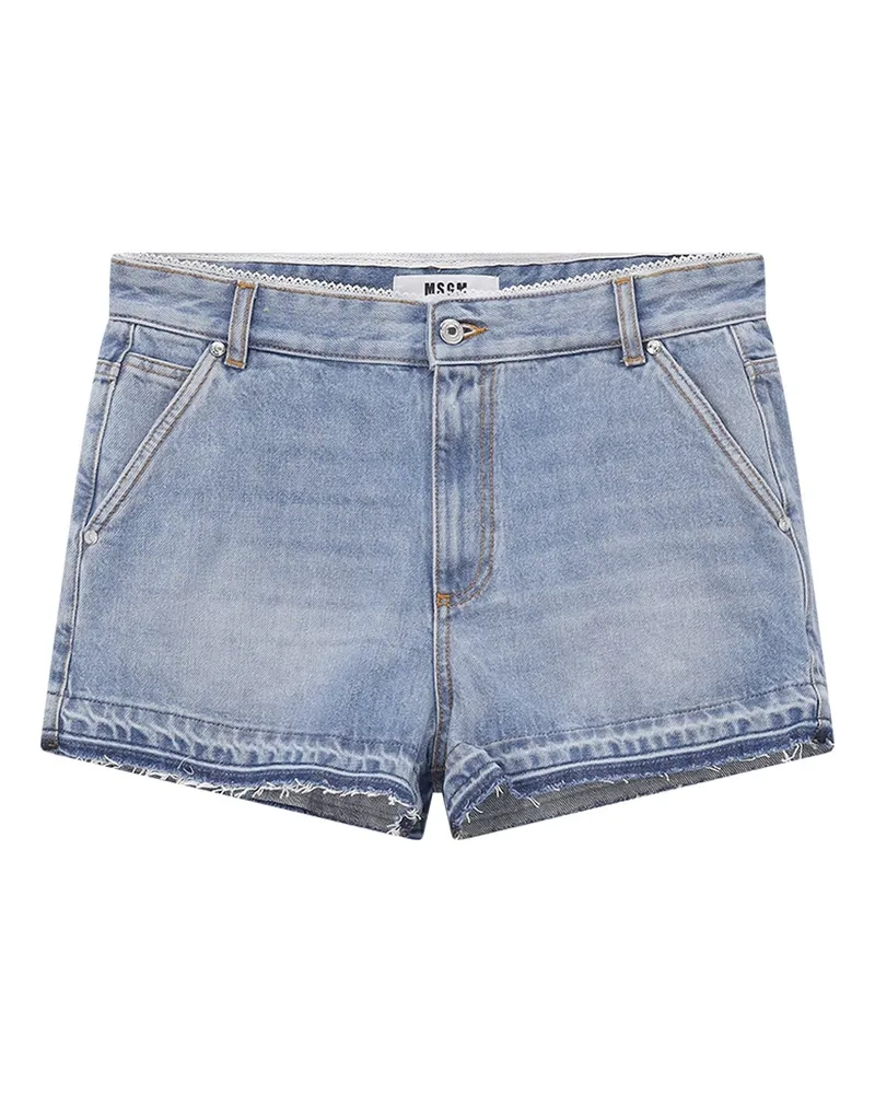 MSGM Jeansshorts mit Spitze Blau