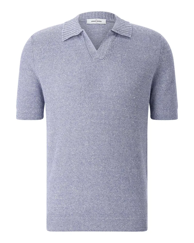 Gran Sasso Poloshirt aus Leinenmix Blau