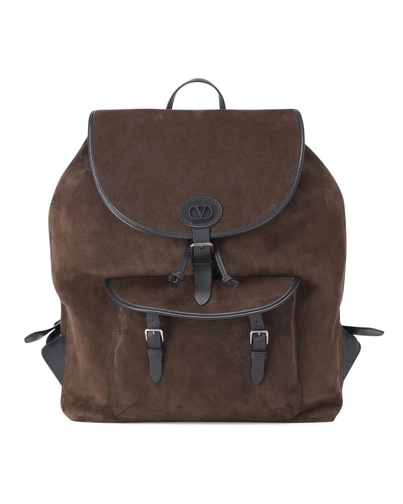 Valentino Garavani Rucksack aus Veloursleder Braun