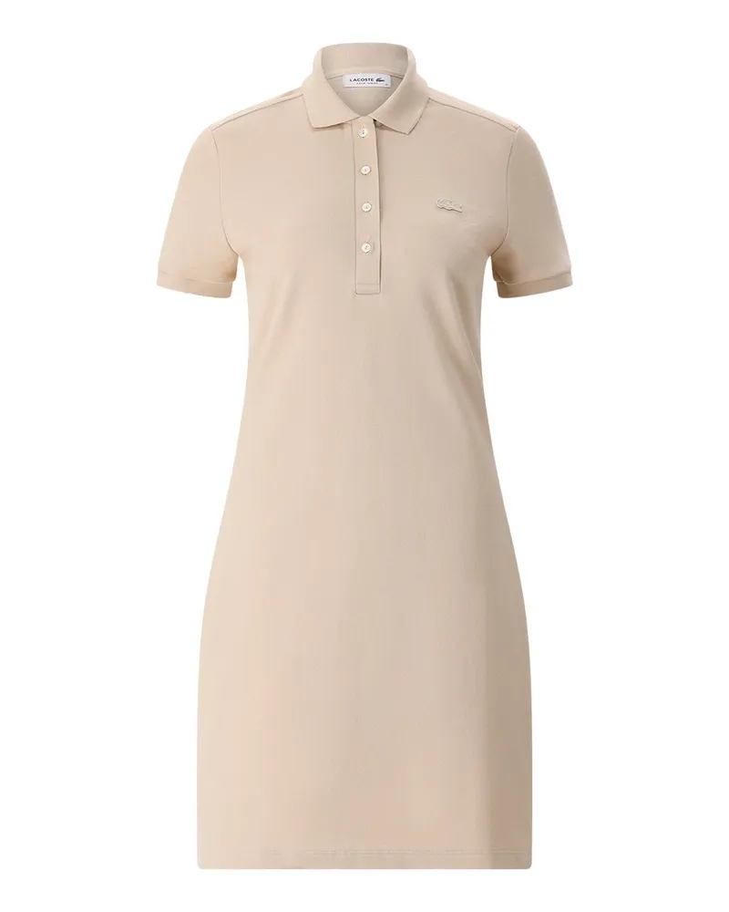 Lacoste Slim-Fit Polokleid mit Logo Hellbraun