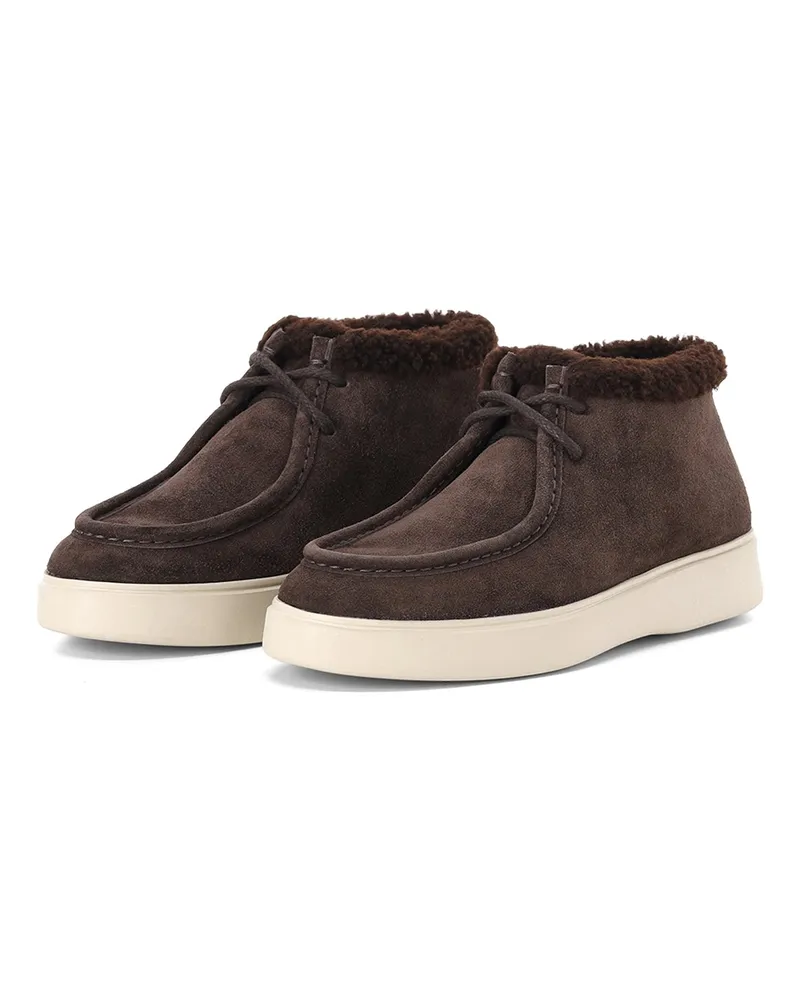Officine Creative Italia Boots Frame 110 aus Veloursleder Dunkelbraun