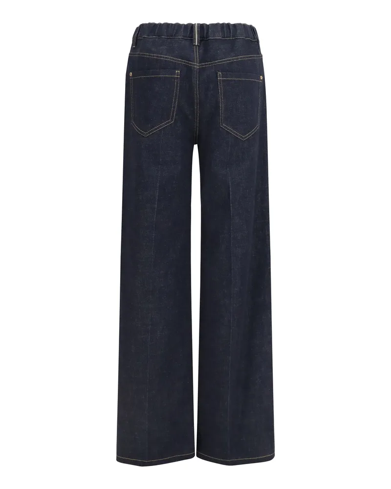 Brunello Cucinelli Women's Palazzo Denim Trousers Blue Cotton Blue