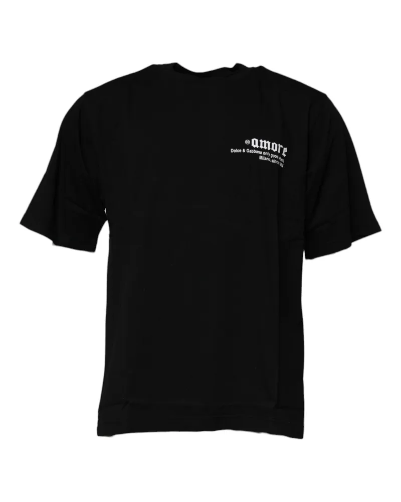 Dolce & Gabbana Logo-Print Cotton T-Shirt — Black Black