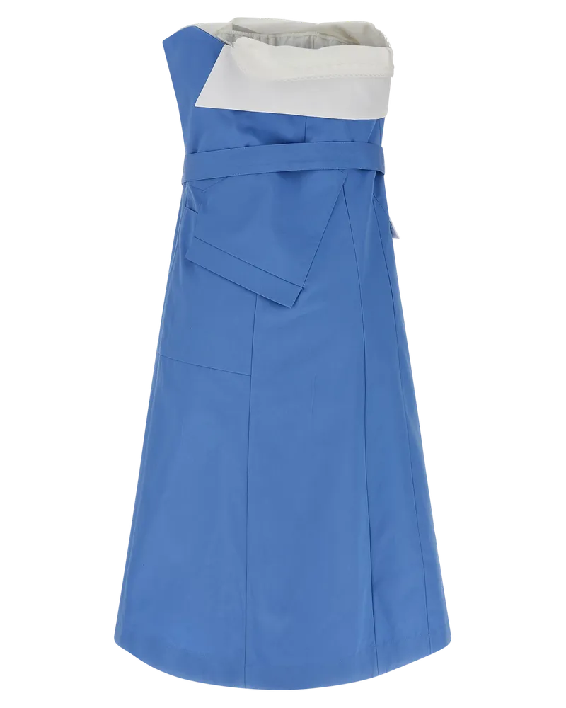 Miu Miu Women's Blue Cotton Short Dress Blue
