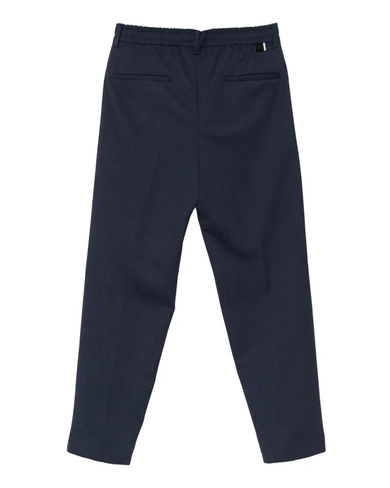 Low Brand Men's Trousers Blue Virgin Wool Navy