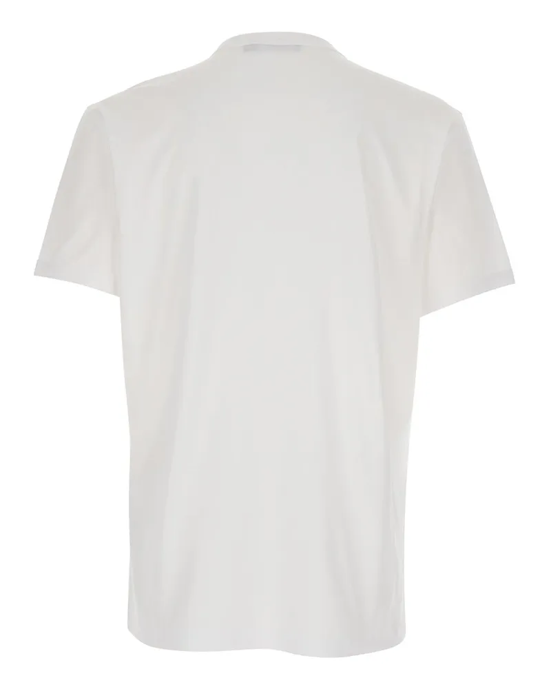 Dolce & Gabbana Men's T-Shirt With Front Logo White Cotton T-Shirts And Polos White