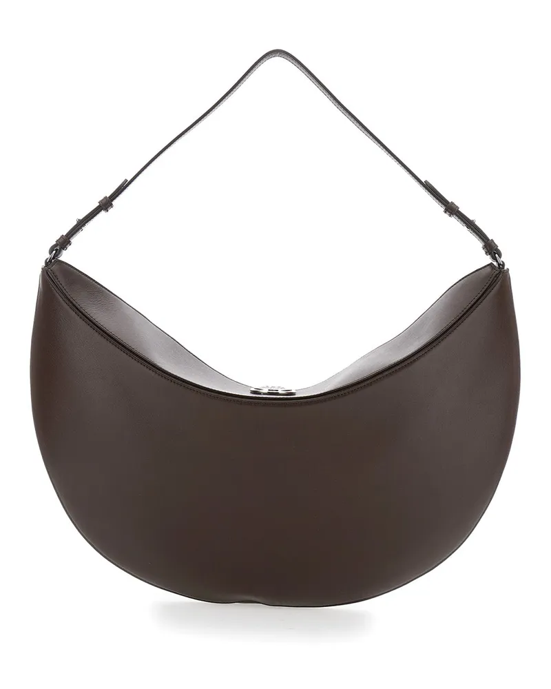 Jacquemus Women's Shoulder Bag Le Calisso Rond Large Brown Leather Calf Brown