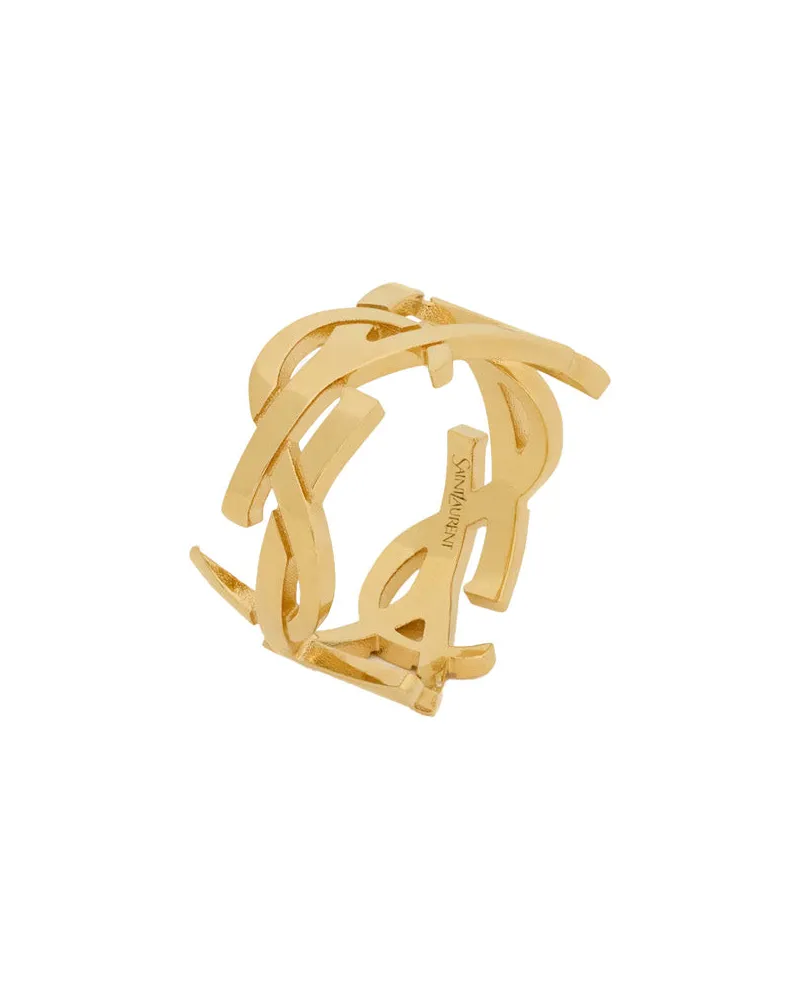 Saint Laurent Women's Ring Cassandre Gold-Plated Brass Metallic Rings Gold