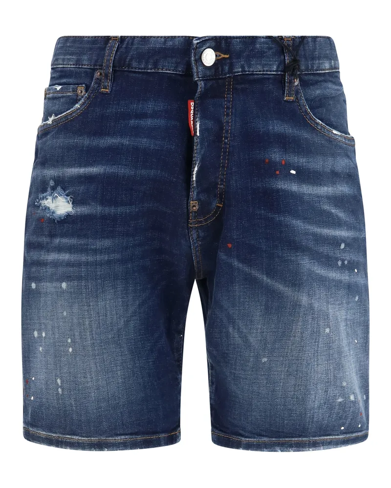Dsquared2 Men's Denim Bermuda Shorts Navy Blue Cotton Navy