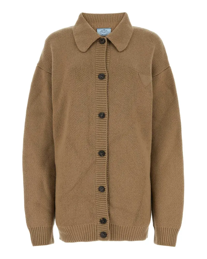 Prada Cashmere Knit Cardigan — Beige Beige