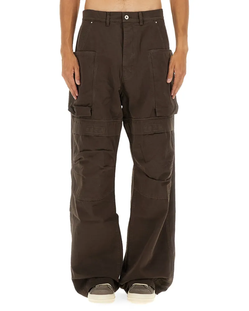 DRKSHDW by Rick Owens Cotton Cargo Pants — Brown Brown