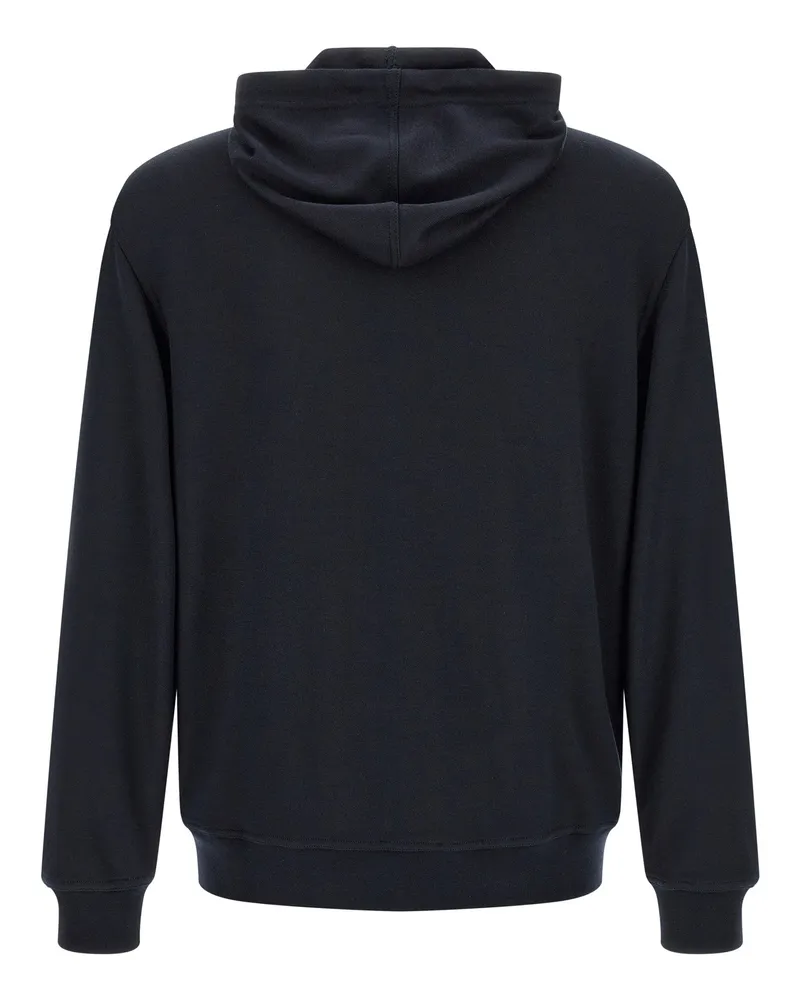 Brunello Cucinelli Cashmere and Silk Blend Hoodie — Black Navy