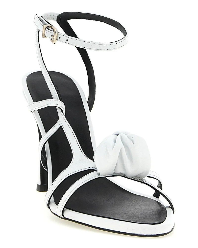 ROTATE Birger Christensen Leather Knot Sandal — White White