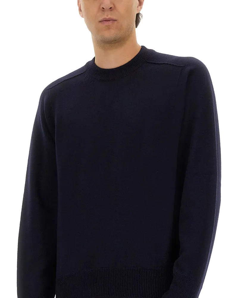 Studio Nicholson Extrafine Merino Wool Jersey Sweater — Blue Blue