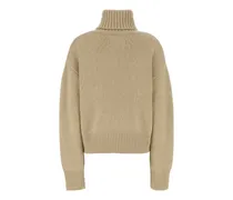 Women's Beige Cashmere Sweater Latte Exterior: Maglieria
