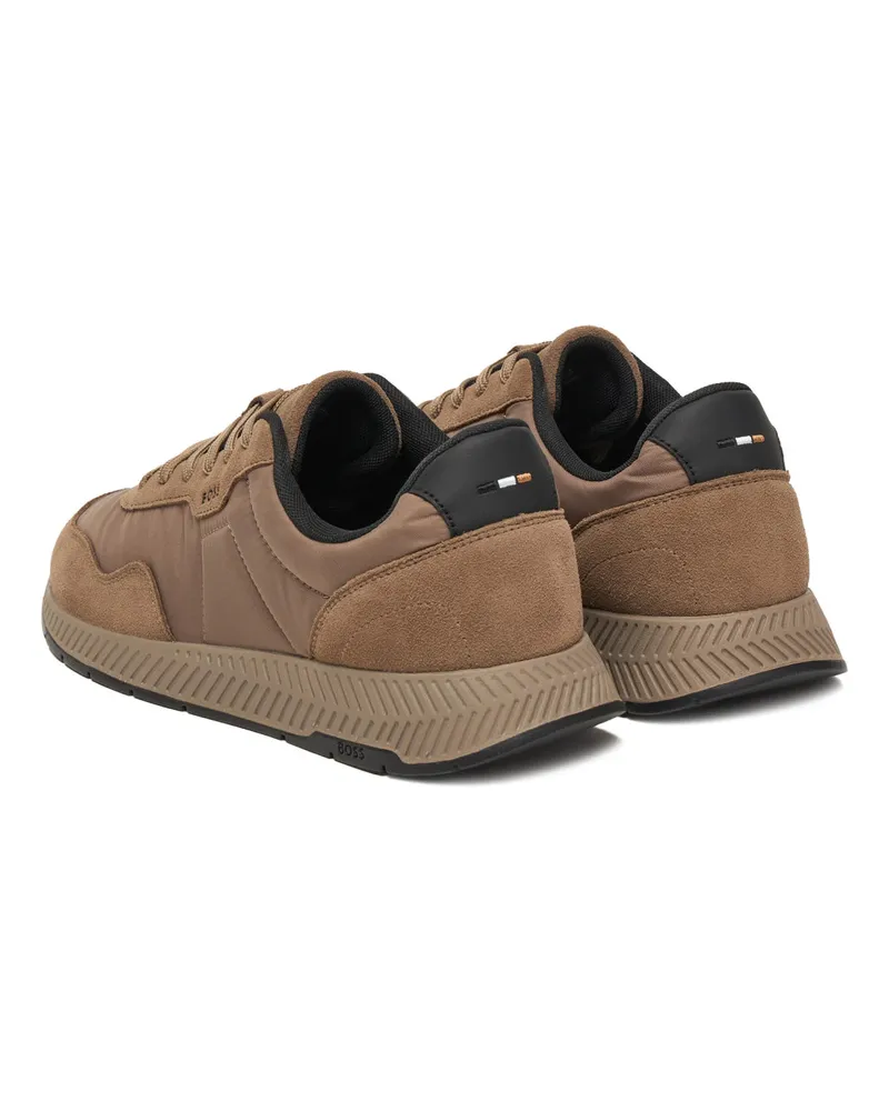 HUGO BOSS Men's Titanium Runner Sneakers Brown Shoes Brown